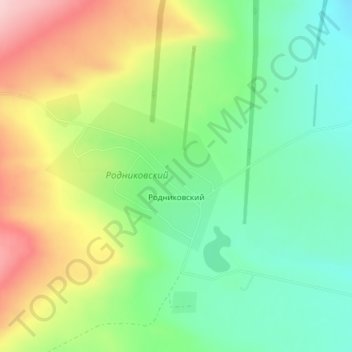 Топографическая карта Родниковский, высота, рельеф