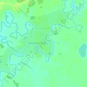 Топографическая карта Нижнечеремошное, высота, рельеф