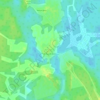 Топографическая карта Большая Дора, высота, рельеф