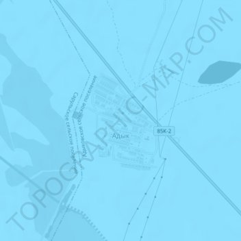 Топографическая карта Адык, высота, рельеф