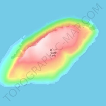 Топографическая карта Round Island, высота, рельеф