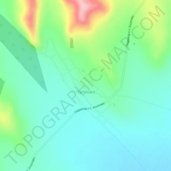 Топографическая карта Чупрово, высота, рельеф