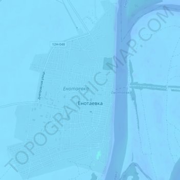 Топографическая карта Енотаевка, высота, рельеф