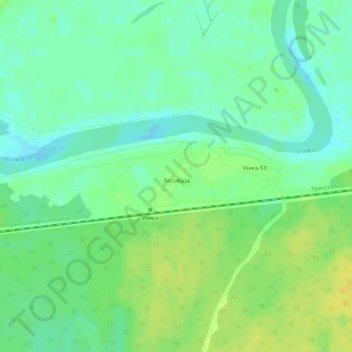 Топографическая карта Лесобаза, высота, рельеф
