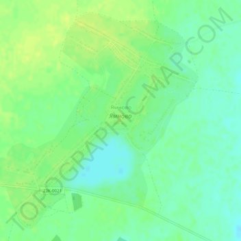 Топографическая карта Ямново, высота, рельеф