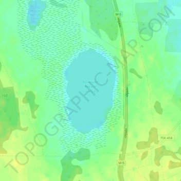 Топографическая карта Большое Ямское озеро, высота, рельеф