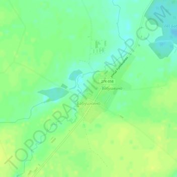 Топографическая карта Бабушкино, высота, рельеф