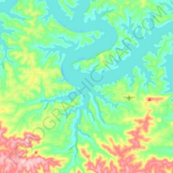 Топографическая карта Bull Shoals Lake, высота, рельеф