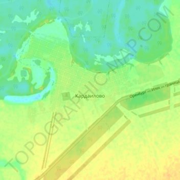 Топографическая карта Кардаилово, высота, рельеф