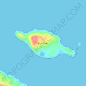 Топографическая карта Cayo Norte, высота, рельеф