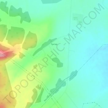 Топографическая карта Туктар, высота, рельеф