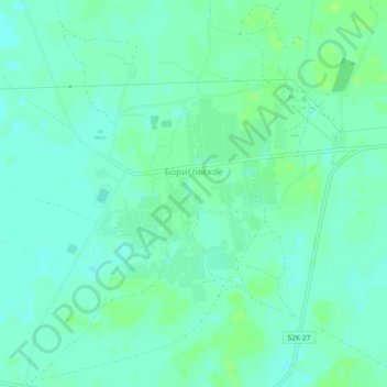 Топографическая карта Борисовское, высота, рельеф