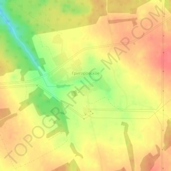 Топографическая карта Григоровское, высота, рельеф