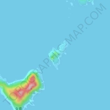 Топографическая карта ハナグリ島, высота, рельеф