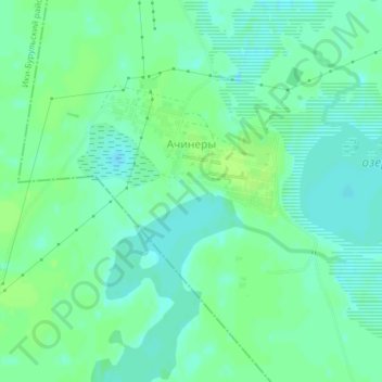 Топографическая карта Ачинеры, высота, рельеф