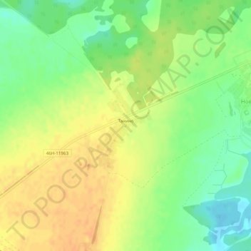 Топографическая карта Танино, высота, рельеф
