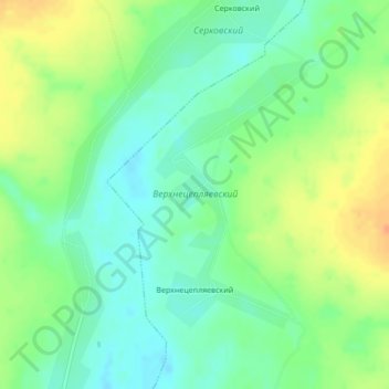 Топографическая карта Верхнецепляевский, высота, рельеф
