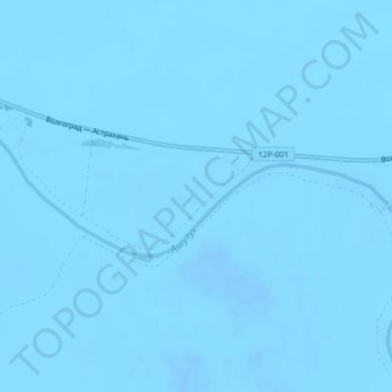 Топографическая карта Ашулук, высота, рельеф