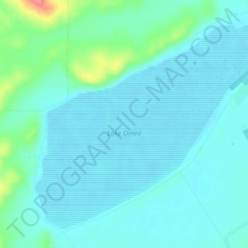 Топографическая карта Lake Omeo, высота, рельеф