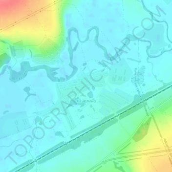 Топографическая карта Качелино, высота, рельеф