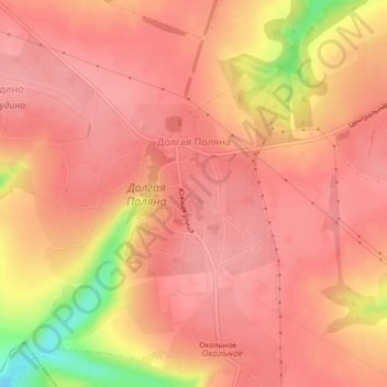 Топографическая карта Долгая Поляна, высота, рельеф