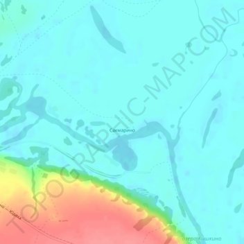 Топографическая карта Сакмарино, высота, рельеф