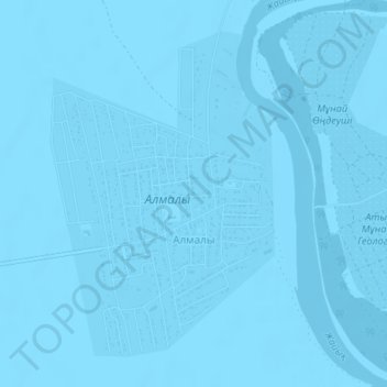Топографическая карта Алмалы, высота, рельеф