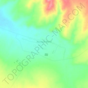 Топографическая карта Акатная Маза, высота, рельеф
