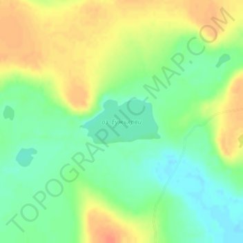 Топографическая карта оз. Еужьярви, высота, рельеф