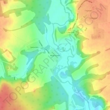 Топографическая карта Морозово, высота, рельеф