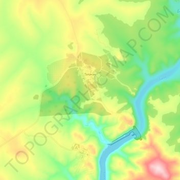 Топографическая карта Талакан, высота, рельеф