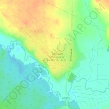 Топографическая карта Большое Устинское, высота, рельеф