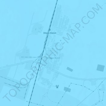Топографическая карта Улан Хол, высота, рельеф