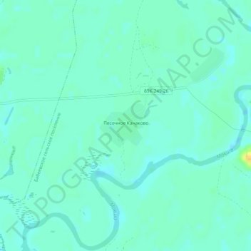 Топографическая карта Песочное Канаково, высота, рельеф
