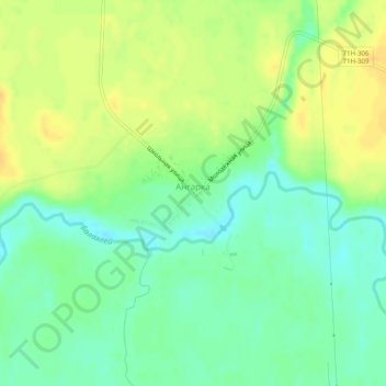 Топографическая карта Ангарка, высота, рельеф