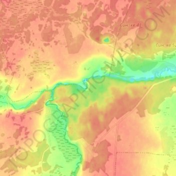 Топографическая карта Синара, высота, рельеф
