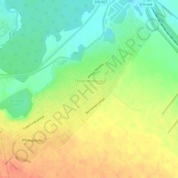Топографическая карта Георгиевская, высота, рельеф