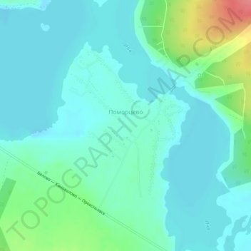 Топографическая карта Поморцево, высота, рельеф