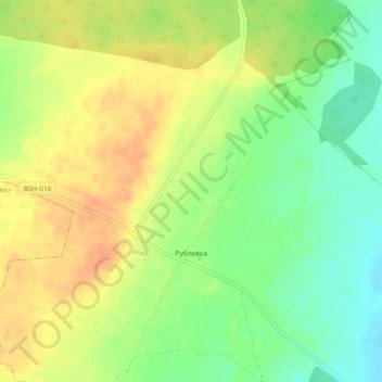 Топографическая карта Рублевка, высота, рельеф