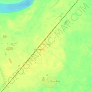 Топографическая карта Усть-Тавда, высота, рельеф