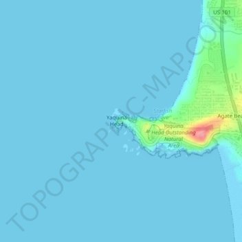 Топографическая карта Yaquina Head Light, высота, рельеф