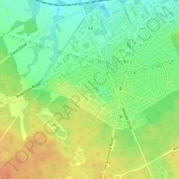 Топографическая карта Westcliffe Park, высота, рельеф