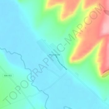 Топографическая карта Мустафино, высота, рельеф