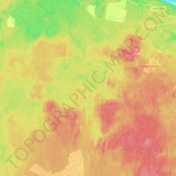 Топографическая карта Тикша, высота, рельеф