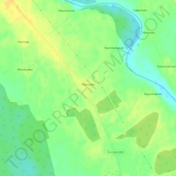 Топографическая карта Прягаево, высота, рельеф