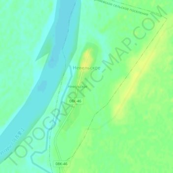 Топографическая карта Невельское, высота, рельеф
