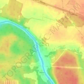 Топографическая карта Спасс, высота, рельеф