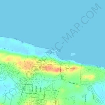 Топографическая карта Playa Mar Chiquita, высота, рельеф