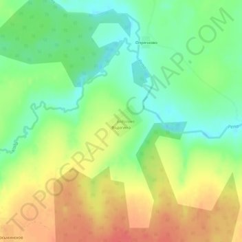 Топографическая карта Водогино, высота, рельеф