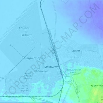 Топографическая карта Мангистау, высота, рельеф